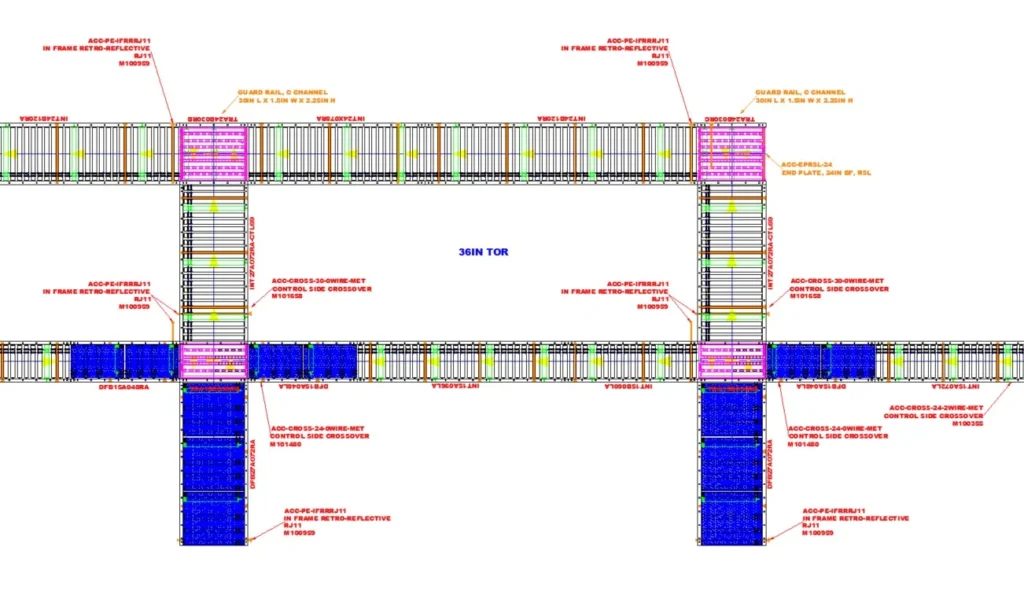 Layout drawing of a conveyor system