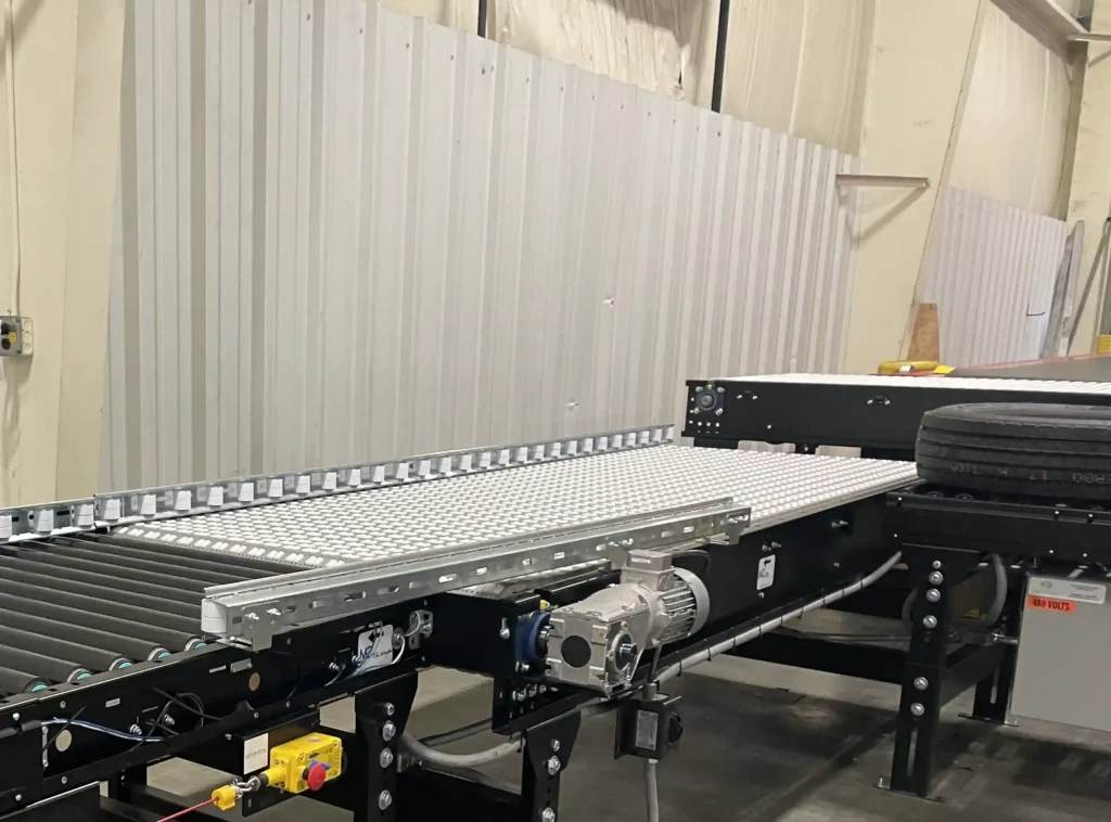 A conveyor system designed specifically for tires.